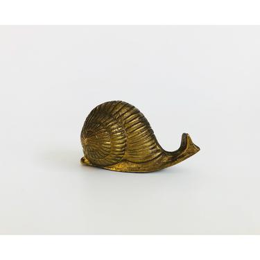Vintage Brass Snail Figurine 
