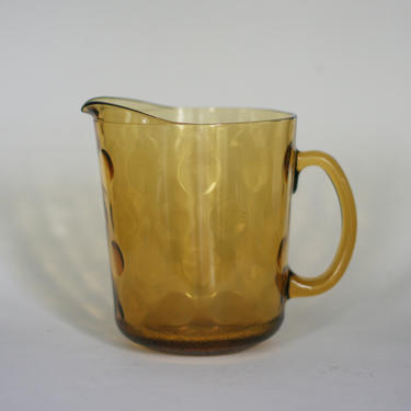 vintage hazel atlas amber glass pitcher in the dot pattern 