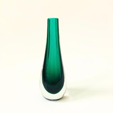 Vintage Sommerso Murano Style Art Glass Teardrop Vase 