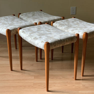 FOUR Stool/Ottoman Model 80a by Niels Otto Møller for J.L. Moller, set of four 