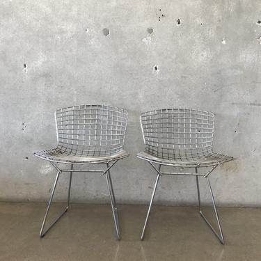 Pair of Mid Century Modern Wire Chairs by Harry Bertoia for Knoll