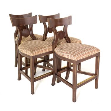 Baker for Milling Road Walnut and Brass Accented Dining Chairs - Set of 4 