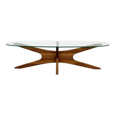 Mid-Century Danish Modern Adrian Pearsall 'Jacks' Glass Top Coffee Table 