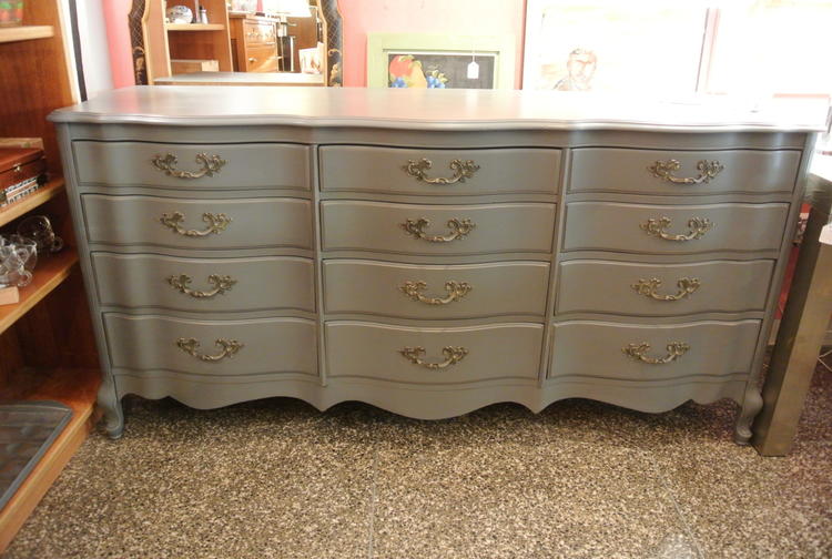 12 drawer  grey dresser $495