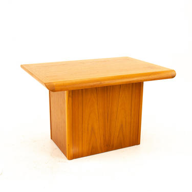 Danish Teak Mid Century Pedestal Base Side End Table - mcm 