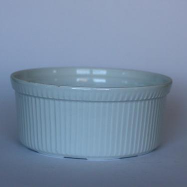 vintage apilco white souffle dish made in france 