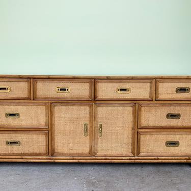 Faux Bamboo and Seagrass Dresser