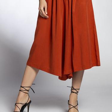 Japanese Style Cropped Wide Leg Pants in OLIVE or ORANGE