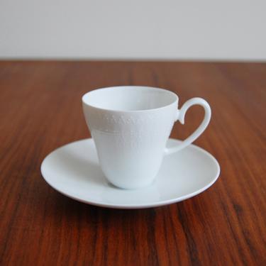 Rosenthal Studio Line Romance Porcelain Espresso Cup and Saucer All White Bjorn Wiinblad Made in Germany 