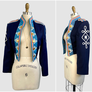 MARCHING ORDERS Vintage 60s Blue Band Jacket | 1960s Stanbury Uniforms | 70s 1970s Sgt Pepper Style Military Burning Man Circus | Size Small 
