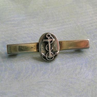 Vintage Sterling Anchor Bar Brooch Pin, Sterling Anchor Pin, Sterling Nautical Pin (#3888) 
