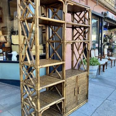 Double Up | Classic Rattan Etagere with Cabinet Space