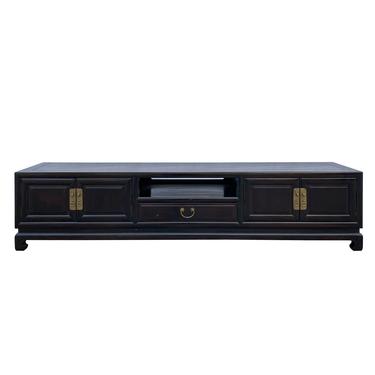 Chinese Semi Gloss Brown Low TV Console Table Cabinet cs5959E 