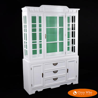 Fretwork Ming Style Breakfront Cabinet