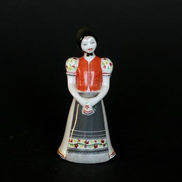 vintage Hungarian Hollohaza porcelain figurine peasant woman 