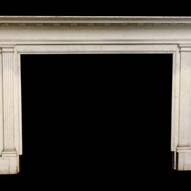 Antique White Wood Federal Fireplace Mantel