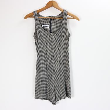 Vintage Sleeveless Romper / 90's CONEMPO CASUALS Crepe Playsuit / XS 