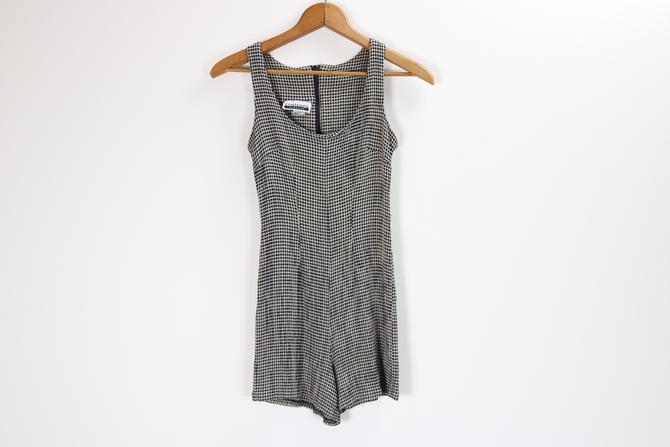 Vintage Sleeveless Romper / 90's CONEMPO CASUALS Crepe Playsuit / XS 