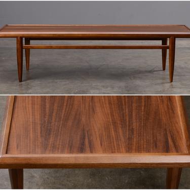 5ft Mid-Century Modern Walnut Coffee Table - Restored 