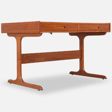Danish Modern Teak Desk with Pop Up Tray