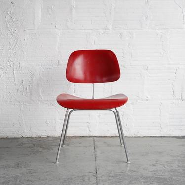 Red Eames Herman Miller 1940's DCM Dining Chair
