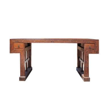Raw Wood Plank Rectangular Contemporary Wood Base Desk Table cs5721E 