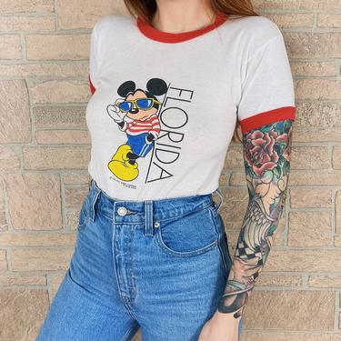 80's Florida Mickey Mouse Ringer Tee 