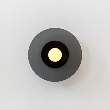 9.5&quot; Concentric Wall or Ceiling Light | Matte Black With Graphite Glass Disc | UL Listed 