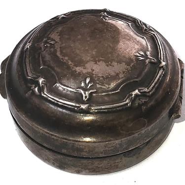 1838-1910 Emile Puiforcat French Sterling Silver Snuff Box Crab Hallmark Hinged Lid Round Petite Pill or Trinket Box 