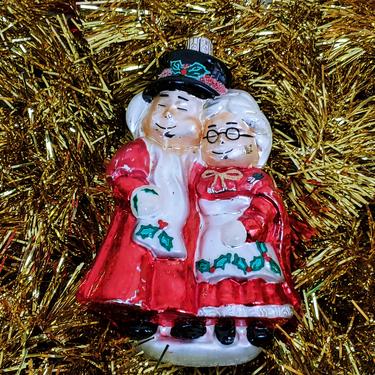 Vintage Radko Glass Christmas Santa Mr. and Mrs. Clause Tree Ornament 