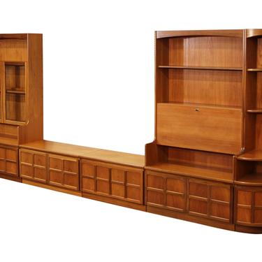 Mid Century 4 Piece Teak Wall Unit By Nathan Furniture 
