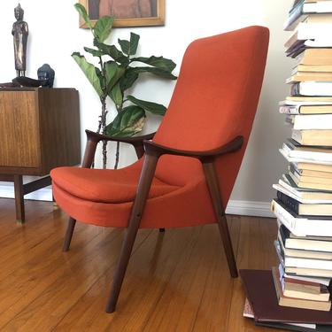 Orange Tweed  "Kornett" Chair by More Lenestol Fabrikk