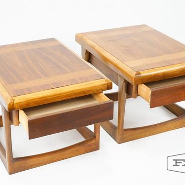 Pair of Lane Walnut End Tables