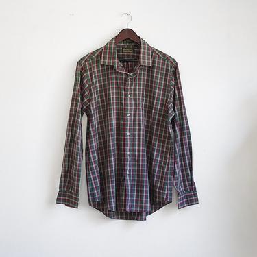 Vintage Mens Eddie Bauer Shirt, 90s Plaid Shirt, Mens Collared Button Down Shirt, Grunge Shirt, Button Up Shirt, XL 2XL 