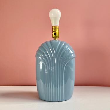 Small Blue Art Deco Lamp 