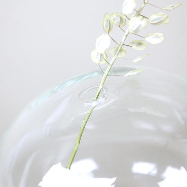Solid clear glass contemporary interpretation of the Veronese vase for a single stem or flower by Romina Gonzales 2017 