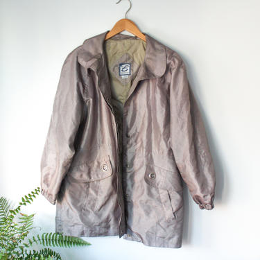Vintage Jacket/ 80s Fashion/ Wind breaker/ Puffy Jacket/ Metallic/ 