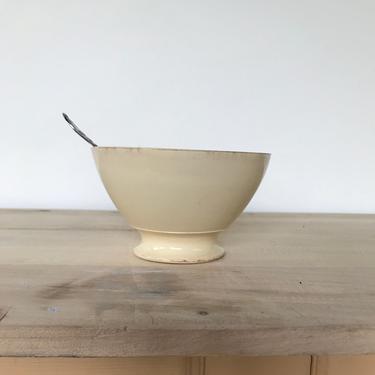 Lovely buttery cream vintage French ironstone cafe au lait bowl 
