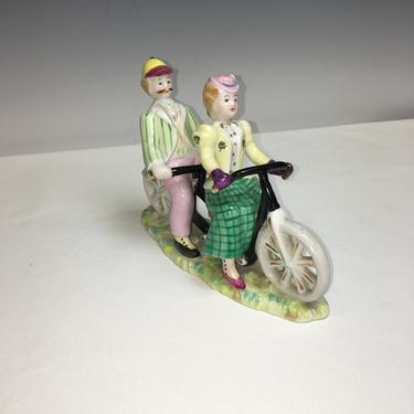 Vintage Japan NC Porcelain Bicycle Tandem Man Woman Figurine Import N C 6687N 