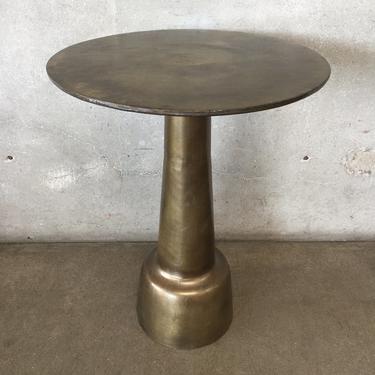 Brass Moroccan Pedestal Side Table