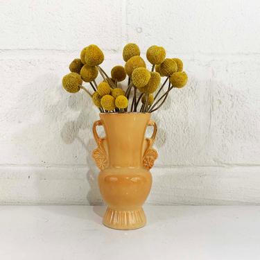 Vintage Royal Copley Peach Small Vase Gold Trim Floral Mid Century Modern MCM Flowers Art Nouveau Retro Flower 1950s 50s 
