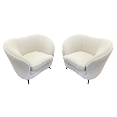 Pair of Curvaceous Italian Mid-Century Club Chairs