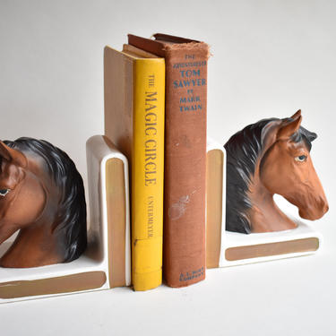 Vintage Horse Bookends 