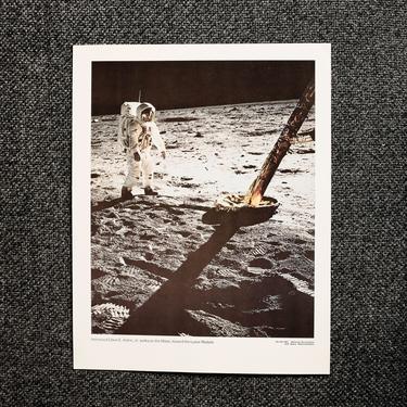 Large Nasa Print - Astronaut and Lunar Module Photo 