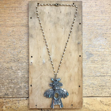 Vintage Kachina Pendant Necklace- Upcycled Jewelry- Sustainable Gifts 