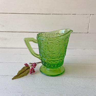 Vintage Green Sandwich Glass Creamer, Duncan Miller // Green Glass Creamer For Set // Green Creamer Replacement // Perfect Gift 