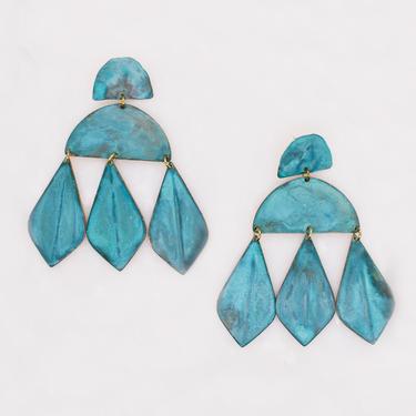 Blue Patina Statement Earrings