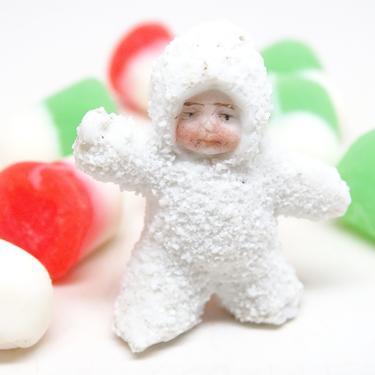 Vintag Snow Baby, Tiny Standing Antique Snowbabies, Retro Christmas Decor 