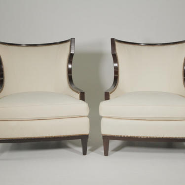 Pair of Barbara Barry Modern Style Upholstered Chairs