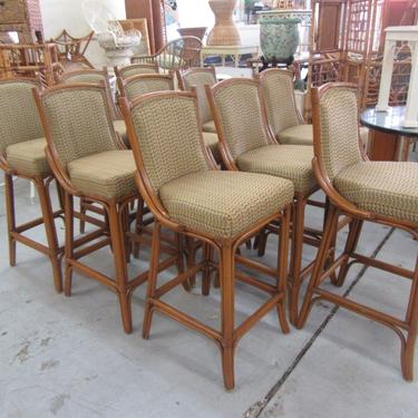 Up to 10 Bamboo Upholstered Bar stools